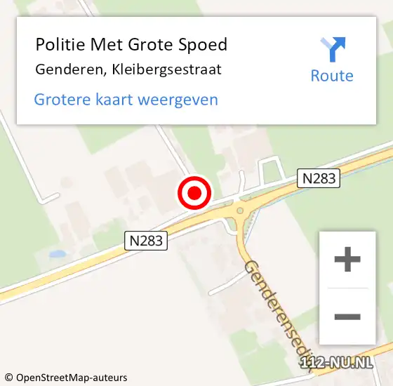 Locatie op kaart van de 112 melding: Politie Met Grote Spoed Naar Genderen, Kleibergsestraat op 13 juni 2023 16:50