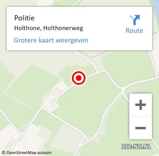 Locatie op kaart van de 112 melding: Politie Holthone, Holthonerweg op 13 juni 2023 16:55