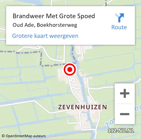 Locatie op kaart van de 112 melding: Brandweer Met Grote Spoed Naar Oud Ade, Boekhorsterweg op 13 juni 2023 18:37
