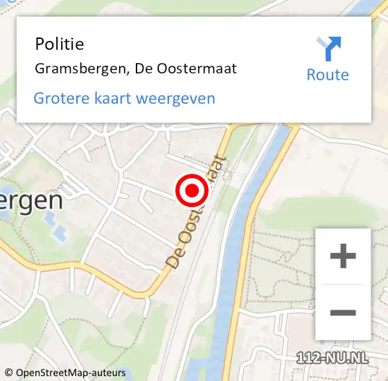 Locatie op kaart van de 112 melding: Politie Gramsbergen, De Oostermaat op 13 juni 2023 21:27