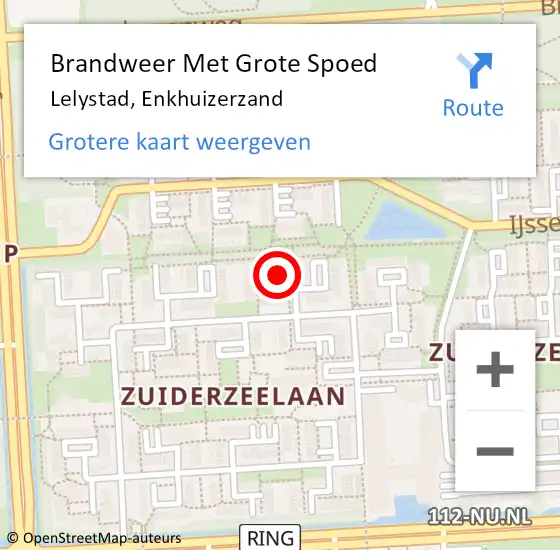 Locatie op kaart van de 112 melding: Brandweer Met Grote Spoed Naar Lelystad, Enkhuizerzand op 14 juni 2023 06:59