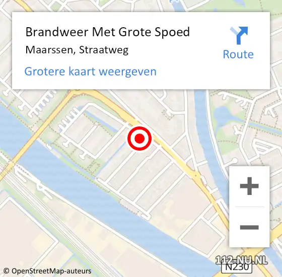 Locatie op kaart van de 112 melding: Brandweer Met Grote Spoed Naar Maarssen, Straatweg op 14 juni 2023 07:05