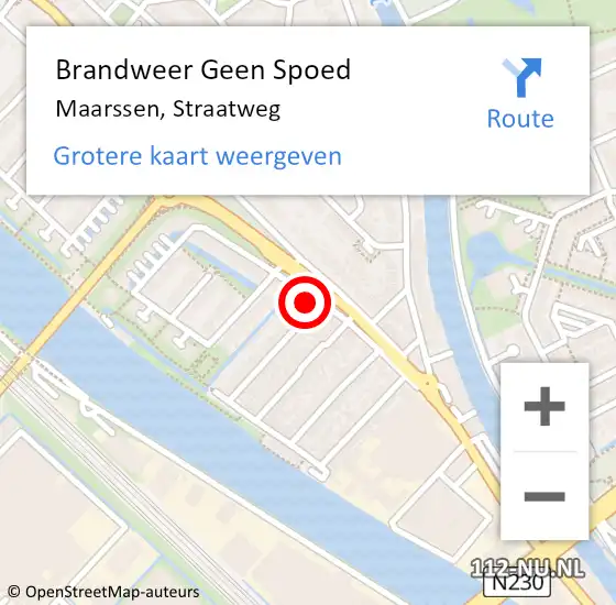 Locatie op kaart van de 112 melding: Brandweer Geen Spoed Naar Maarssen, Straatweg op 14 juni 2023 07:06