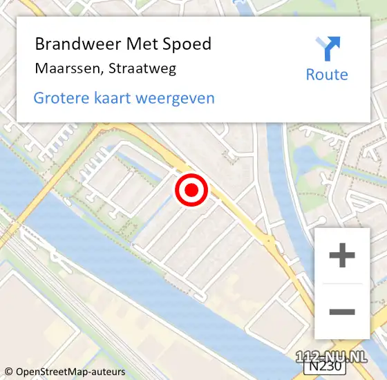 Locatie op kaart van de 112 melding: Brandweer Met Spoed Naar Maarssen, Straatweg op 14 juni 2023 07:10
