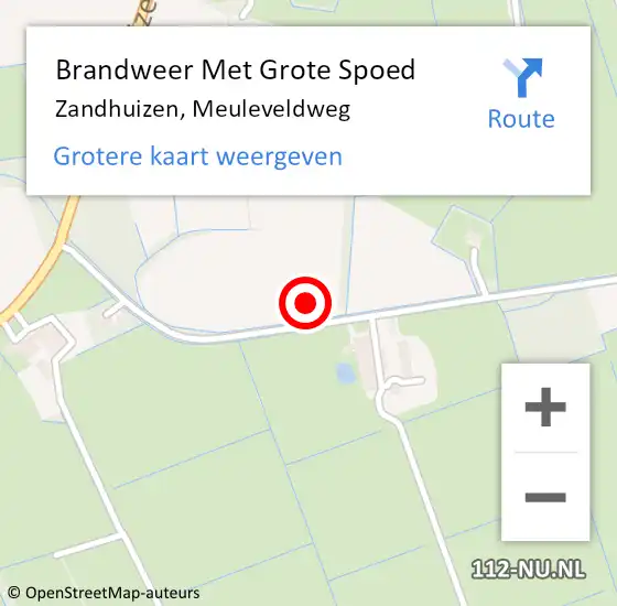 Locatie op kaart van de 112 melding: Brandweer Met Grote Spoed Naar Zandhuizen, Meuleveldweg op 14 juni 2023 10:29
