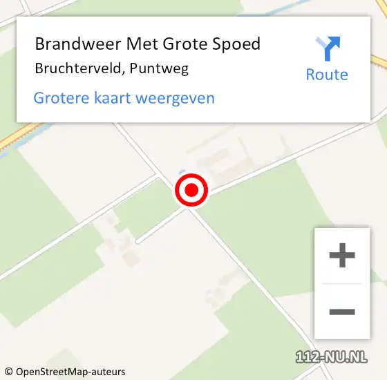Locatie op kaart van de 112 melding: Brandweer Met Grote Spoed Naar Bruchterveld, Puntweg op 14 juni 2023 14:35