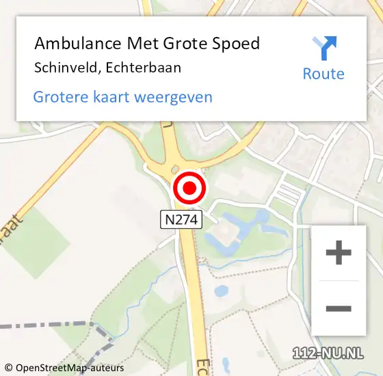 Locatie op kaart van de 112 melding: Ambulance Met Grote Spoed Naar Schinveld, Echterbaan op 14 juni 2023 14:44