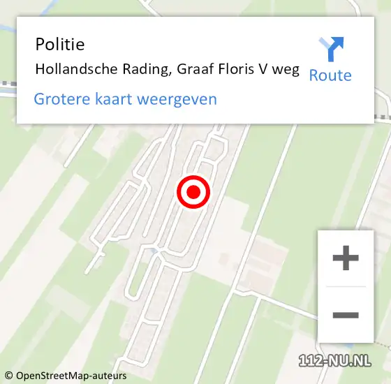 Locatie op kaart van de 112 melding: Politie Hollandsche Rading, Graaf Floris V weg op 14 juni 2023 15:06