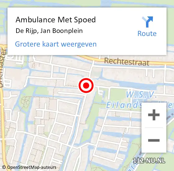 Locatie op kaart van de 112 melding: Ambulance Met Spoed Naar De Rijp, Jan Boonplein op 14 juni 2023 17:43