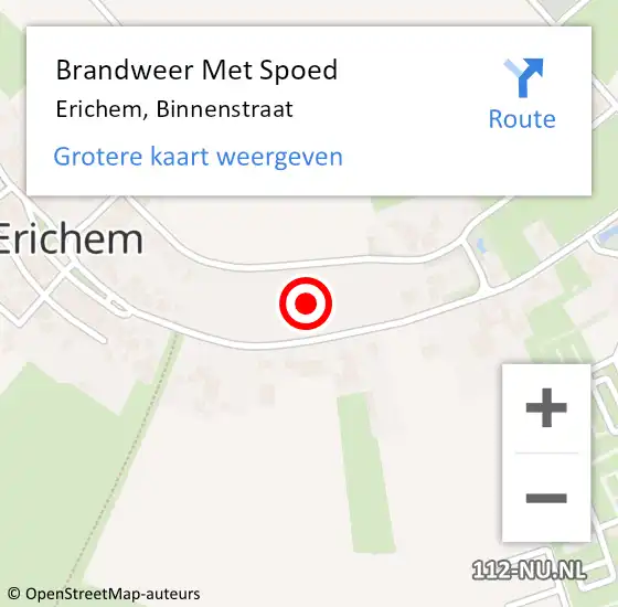 Locatie op kaart van de 112 melding: Brandweer Met Spoed Naar Erichem, Binnenstraat op 14 juni 2023 19:05