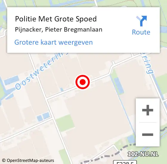 Locatie op kaart van de 112 melding: Politie Met Grote Spoed Naar Pijnacker, Pieter Bregmanlaan op 14 juni 2023 21:32
