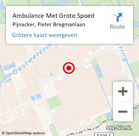 Locatie op kaart van de 112 melding: Ambulance Met Grote Spoed Naar Pijnacker, Pieter Bregmanlaan op 14 juni 2023 21:33