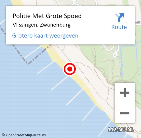 Locatie op kaart van de 112 melding: Politie Met Grote Spoed Naar Vlissingen, Zwanenburg op 14 juni 2023 22:49
