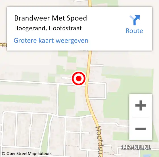 Locatie op kaart van de 112 melding: Brandweer Met Spoed Naar Hoogezand, Hoofdstraat op 15 juni 2023 17:30