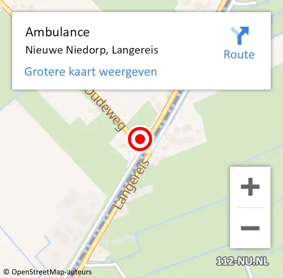 Locatie op kaart van de 112 melding: Ambulance Nieuwe Niedorp, Langereis op 15 juni 2023 17:39