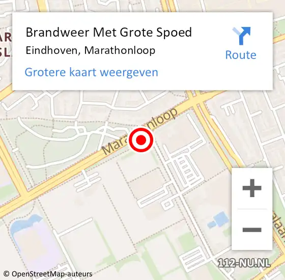 Locatie op kaart van de 112 melding: Brandweer Met Grote Spoed Naar Eindhoven, Marathonloop op 16 juni 2023 07:51
