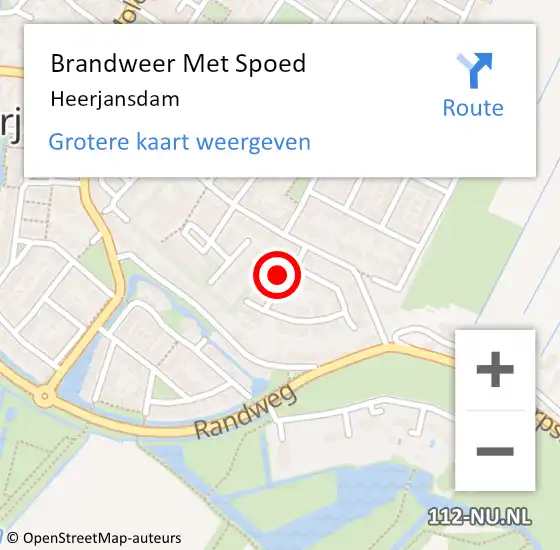 Locatie op kaart van de 112 melding: Brandweer Met Spoed Naar Heerjansdam op 16 juni 2023 08:02