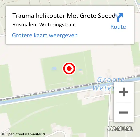 Locatie op kaart van de 112 melding: Trauma helikopter Met Grote Spoed Naar Rosmalen, Weteringstraat op 16 juni 2023 08:06