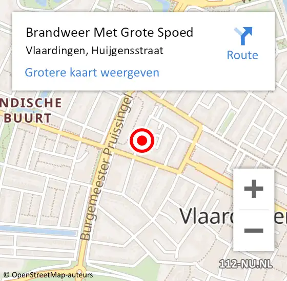 Locatie op kaart van de 112 melding: Brandweer Met Grote Spoed Naar Vlaardingen, Huijgensstraat op 16 juni 2023 11:40
