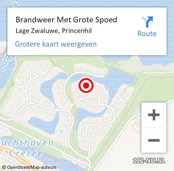 Locatie op kaart van de 112 melding: Brandweer Met Grote Spoed Naar Lage Zwaluwe, Princenhil op 16 juni 2023 13:02