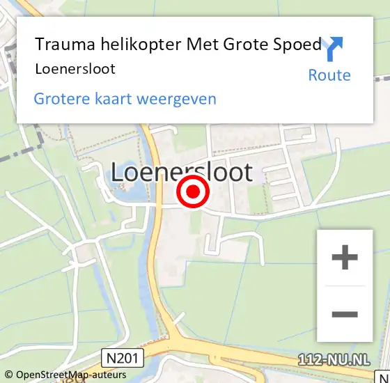 Locatie op kaart van de 112 melding: Trauma helikopter Met Grote Spoed Naar Loenersloot op 16 juni 2023 13:20