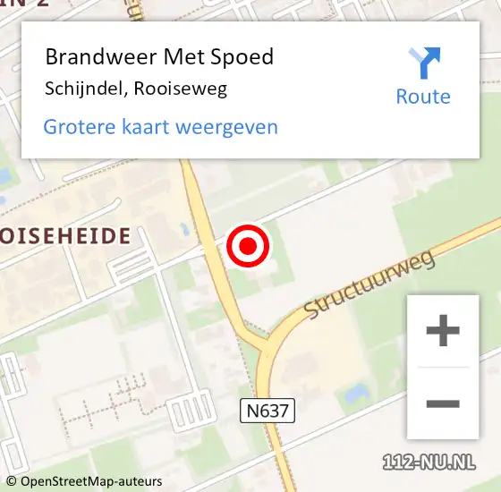 Locatie op kaart van de 112 melding: Brandweer Met Spoed Naar Schijndel, Rooiseweg op 16 juni 2023 15:40