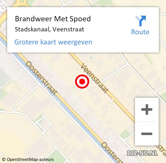 Locatie op kaart van de 112 melding: Brandweer Met Spoed Naar Stadskanaal, Veenstraat op 16 juni 2023 17:03
