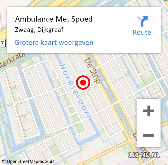 Locatie op kaart van de 112 melding: Ambulance Met Spoed Naar Zwaag, Dijkgraaf op 16 juni 2023 17:15