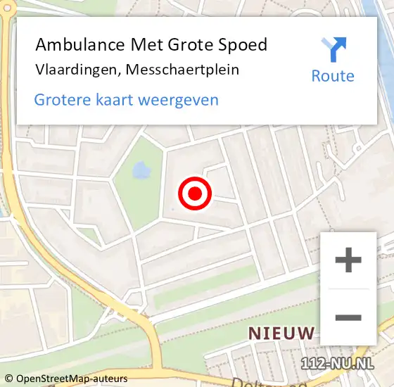 Locatie op kaart van de 112 melding: Ambulance Met Grote Spoed Naar Vlaardingen, Messchaertplein op 16 juni 2023 17:28