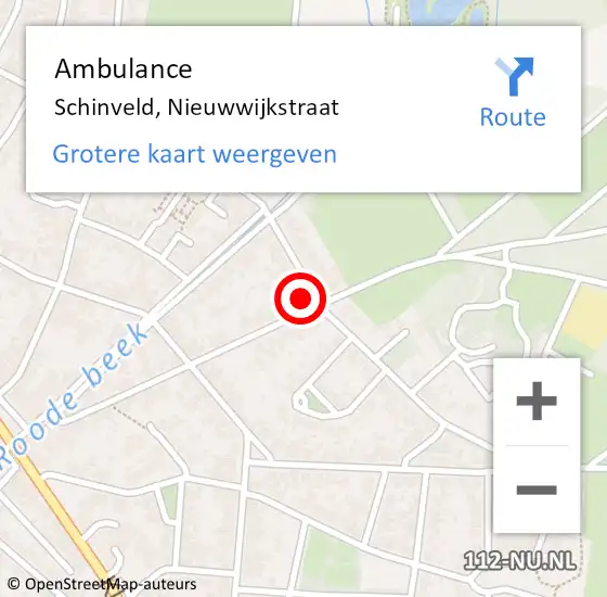 Locatie op kaart van de 112 melding: Ambulance Schinveld, Nieuwwijkstraat op 29 augustus 2014 10:19