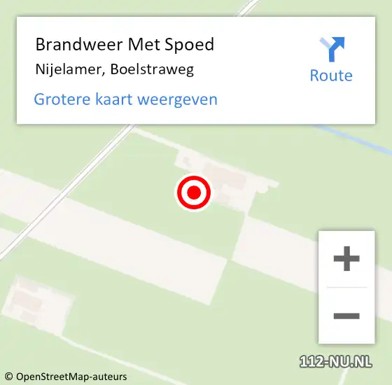 Locatie op kaart van de 112 melding: Brandweer Met Spoed Naar Nijelamer, Boelstraweg op 17 juni 2023 06:38