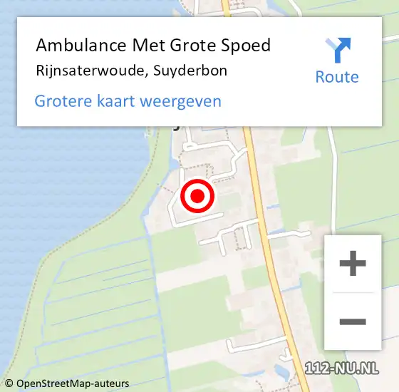 Locatie op kaart van de 112 melding: Ambulance Met Grote Spoed Naar Rijnsaterwoude, Suyderbon op 17 juni 2023 08:59