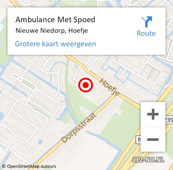 Locatie op kaart van de 112 melding: Ambulance Met Spoed Naar Nieuwe Niedorp, Hoefje op 17 juni 2023 13:14