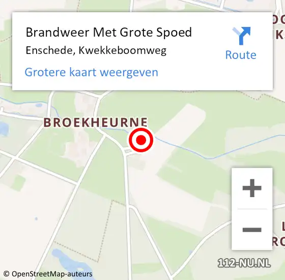 Locatie op kaart van de 112 melding: Brandweer Met Grote Spoed Naar Enschede, Kwekkeboomweg op 17 juni 2023 15:22