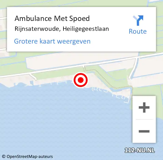 Locatie op kaart van de 112 melding: Ambulance Met Spoed Naar Rijnsaterwoude, Heiligegeestlaan op 17 juni 2023 16:32