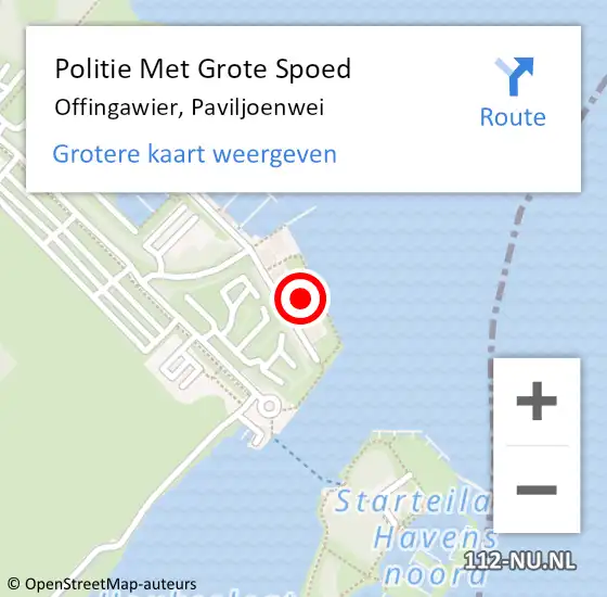Locatie op kaart van de 112 melding: Politie Met Grote Spoed Naar Offingawier, Paviljoenwei op 17 juni 2023 17:47