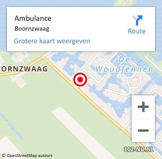 Locatie op kaart van de 112 melding: Ambulance Boornzwaag op 17 juni 2023 17:56