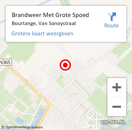 Locatie op kaart van de 112 melding: Brandweer Met Grote Spoed Naar Bourtange, Van Sonoystraat op 17 juni 2023 22:55