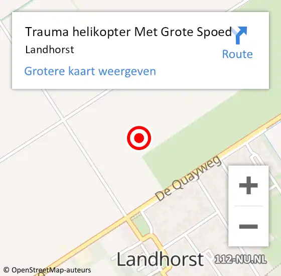 Locatie op kaart van de 112 melding: Trauma helikopter Met Grote Spoed Naar Landhorst op 18 juni 2023 01:04