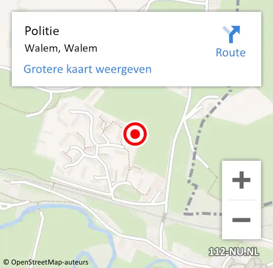 Locatie op kaart van de 112 melding: Politie Walem, Walem op 18 juni 2023 01:21