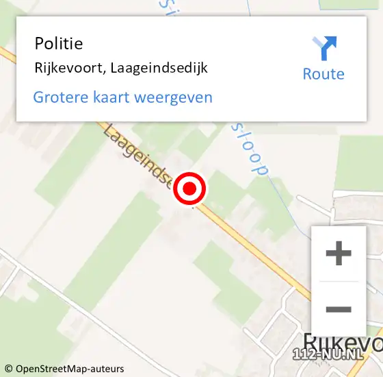 Locatie op kaart van de 112 melding: Politie Rijkevoort, Laageindsedijk op 18 juni 2023 09:23