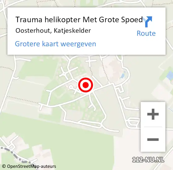 Locatie op kaart van de 112 melding: Trauma helikopter Met Grote Spoed Naar Oosterhout, Katjeskelder op 18 juni 2023 11:09
