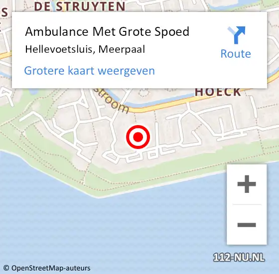 Locatie op kaart van de 112 melding: Ambulance Met Grote Spoed Naar Hellevoetsluis, Meerpaal op 18 juni 2023 11:48