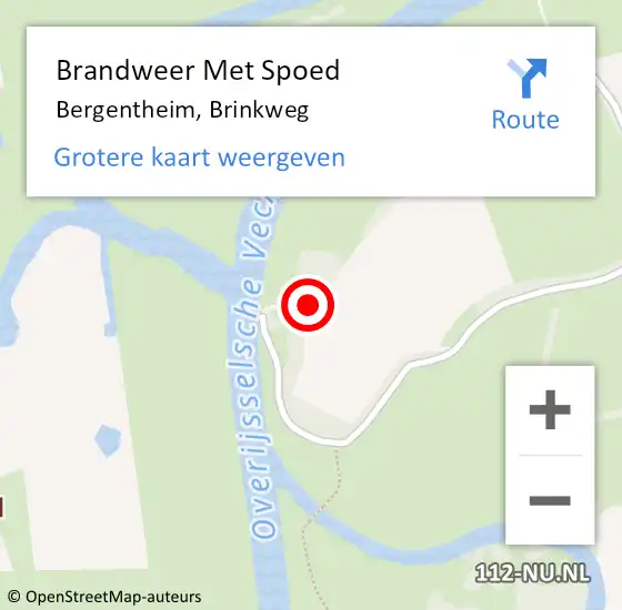 Locatie op kaart van de 112 melding: Brandweer Met Spoed Naar Bergentheim, Brinkweg op 18 juni 2023 12:19