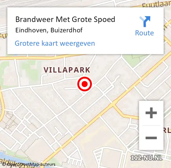 Locatie op kaart van de 112 melding: Brandweer Met Grote Spoed Naar Eindhoven, Buizerdhof op 18 juni 2023 12:34