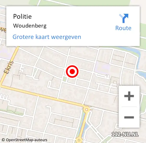 Locatie op kaart van de 112 melding: Politie Woudenberg op 18 juni 2023 14:44