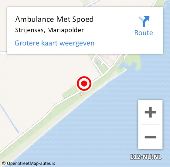 Locatie op kaart van de 112 melding: Ambulance Met Spoed Naar Strijensas, Mariapolder op 18 juni 2023 20:54