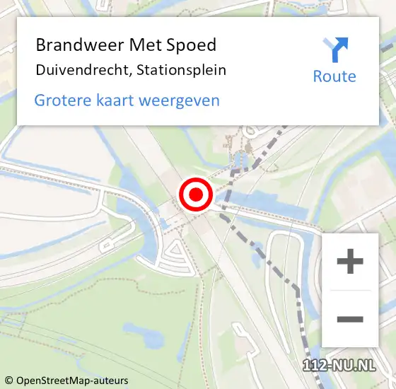 Locatie op kaart van de 112 melding: Brandweer Met Spoed Naar Duivendrecht, Stationsplein op 19 juni 2023 08:01