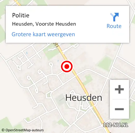 Locatie op kaart van de 112 melding: Politie Heusden, Voorste Heusden op 19 juni 2023 08:15