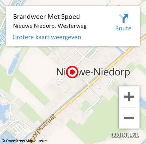 Locatie op kaart van de 112 melding: Brandweer Met Spoed Naar Nieuwe Niedorp, Westerweg op 19 juni 2023 08:53
